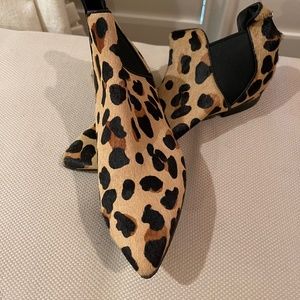 Cole Haan 8.5 Hara Chelsea Bootie, leopard print, calf hair